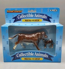 Ertl Farm Country Collectible Animals Maine-Anjou Bull w/Calf 1995 - NEW 