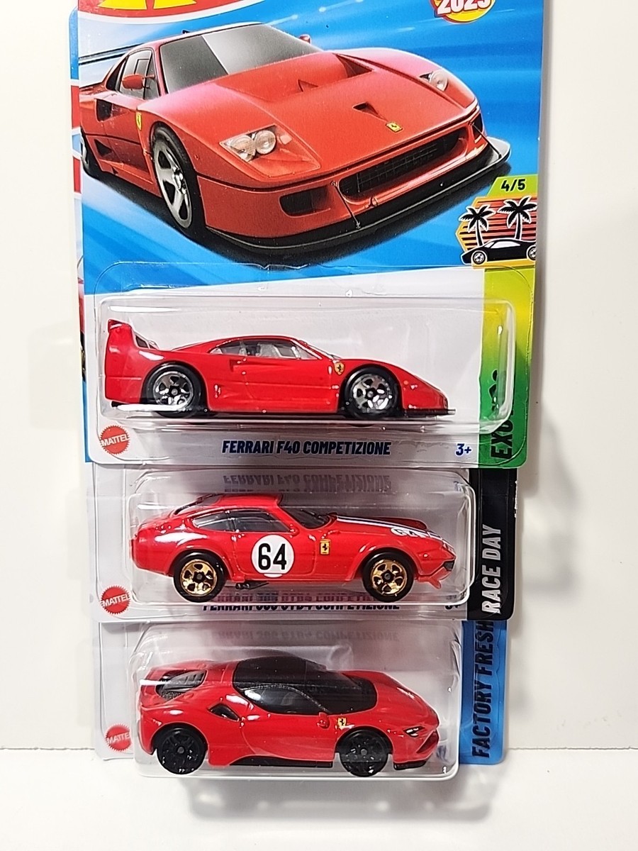 Hot Wheels 2025 Ferrari Lot Of 3 - F40 Competizione, SF90