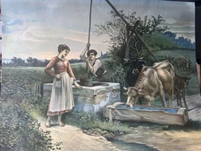 1900s Titled LOVE MAKING Chromolithography by James Lee Co Chicago