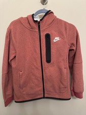 Nike Tech Fleece Hoodie Red Youth Medium Zip Up Sweatshirt Jacket Swoosh Logo