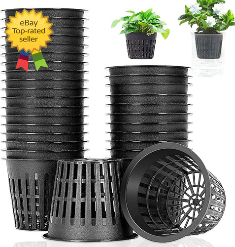 Hydroponic Net Pots 50 Pack 3 Inch Slotted Mesh Plant Cups Heavy Duty Baskets
