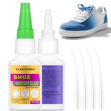 Shoe Glue, 2 Pack Fast Drying Glue for Sole Repair, with 2 Pack, Clear 