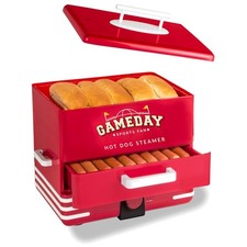 Game Day Hot Dog Steamer & Bun Warmer – Cooks 20 Dogs, 8 Buns Effortlessly