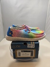 YOUTH 6 LADIES 7 Hey Dude Wendy Dreamer Magic Rainbow Unicorn Tie Dye Shoes