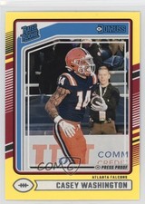 2024 Panini Donruss Rated Rookie Yellow Press Proof Casey Washington #392 y4f