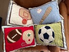 4 Pottery Barn Kids JUNIOR VARSITY Sports Patchwork  12"x 16" Pillow Sham/Insert
