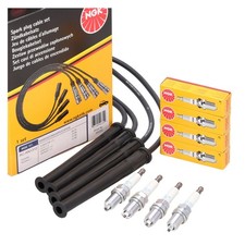 NGK Z&uuml;ndkabelsatz + 4x Z&uuml;ndkerze f&uuml;r RENAULT CLIO 1 2 KANGOO TWINGO 1 2 1.2
