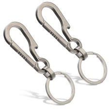 Sibba 2 Pcs Titanium Carabiner Keychain Clip Carabin Hook Small Heavy Duty Keych