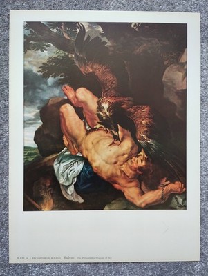 Prometheus gebunden von Rubens - Vintage Print - 1958