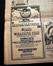 SUMMER JAM AT WATKINS GLEN Rock Music Festival Grateful Dead 1973 NYC Newspaper