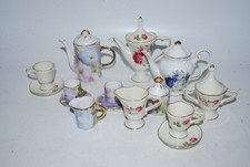 Small Porcelain Tea Sets   Floral Print   Lot of 2   Used
