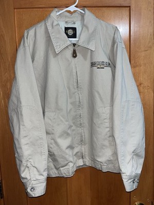 Hard Rock Cafe Orlando Mens Beige Full Zip Jacket Large Size Medium