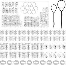 MELLIEX Pack of 70 Dreadlocks Jewellery, Aluminium Hair Rings for Braids, Adjus