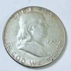 1953 50C Franklin Half Dollar 90% Silver Circulated US Coin Free Ship #8432