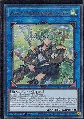 Yu-Gi-Oh CH02-DE044 Wynn, die Windverzaubererin in grün Deutsch.
