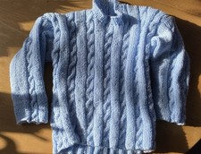 Handmade Hand knitted 1-2 Year Blue Jumper