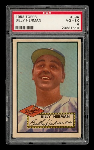 1952 Topps Set-Break #394 Billy Herman PSA 4 VG-EX