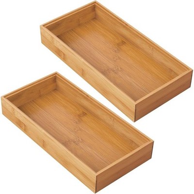 mDesign Schubladeneinsatz Organizer Schubladenbox 2er Set Bambus