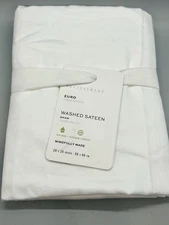 Pottery Barn Washed Cotton Sateen EURO Pillow Sham, White ~ 400 Thread Count