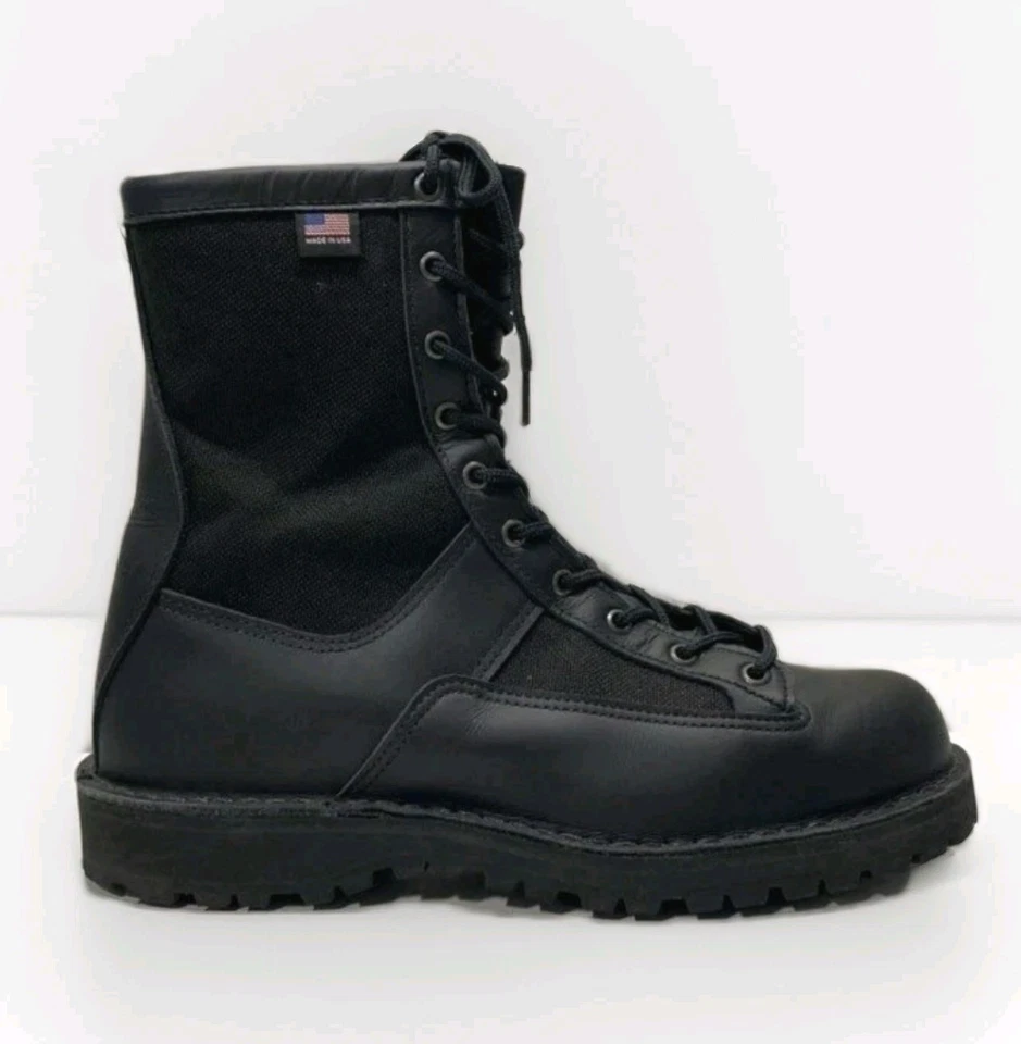 Botas de trabajo impermeables Danner 10.5 Acadia 8" de cuero negro para hombre 21210 Foto 3 de 4