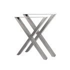 SET OF 2 TABLE LEGS PAINTED IN RAW STEEL SIZE X, METAL TABLE LEGS 60x...