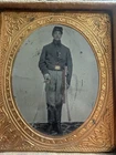 ORIGINAL ANTIQUE CIVIL WAR TINTYPE PHOTOGRAPH SOLDIER WITH SWORD SERGEANT?