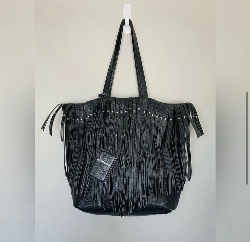 Bolso de Mano Roberto Cavalli Negro Granulado Flecos Foto 3 de 4