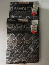 2 Vntg 1980s GIVENCHY Body Smoothers Demi Toe Support Pantyhose S Snuff,Peach