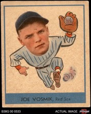 1938 Goudey Heads Up Joe Vosmik #247 / #271 Red Sox MINOR VARIATION 3.5 - VG+