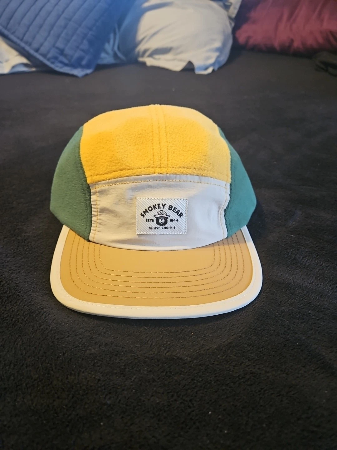 Smokey Bear Forest Preservation Fleece Hat Cap Strapback Green/Cream NWT