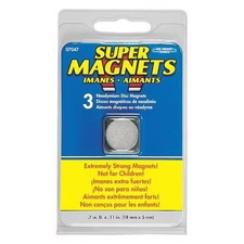 Disc Magnet, Neodymium, 6 Lb. Pull, Pk3, 7047