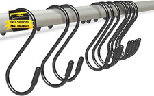 10 Pack 3 Inch S Hooks for Hanging, Heavy Duty Metal Vinyl Coated S Shaped Close