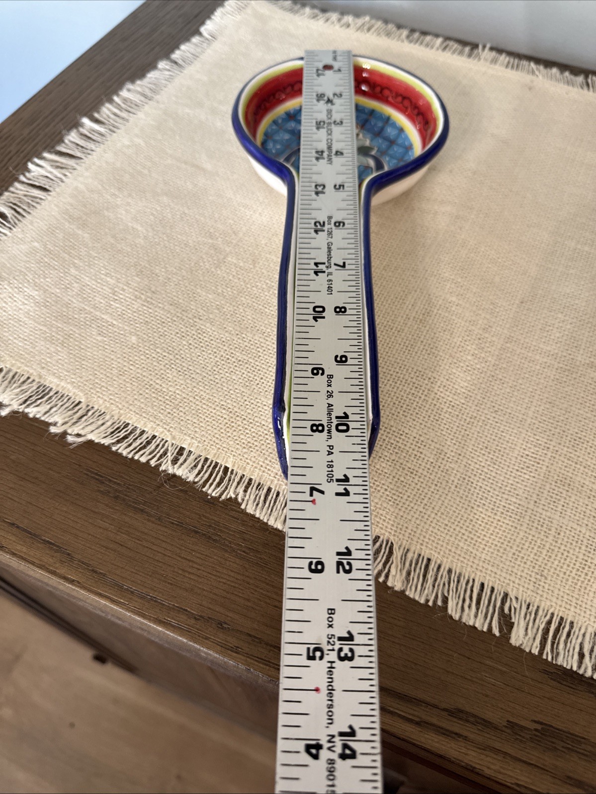 Mexican Pottery Hand painted Spoon Rest Floral Talavera Style Bright Colors