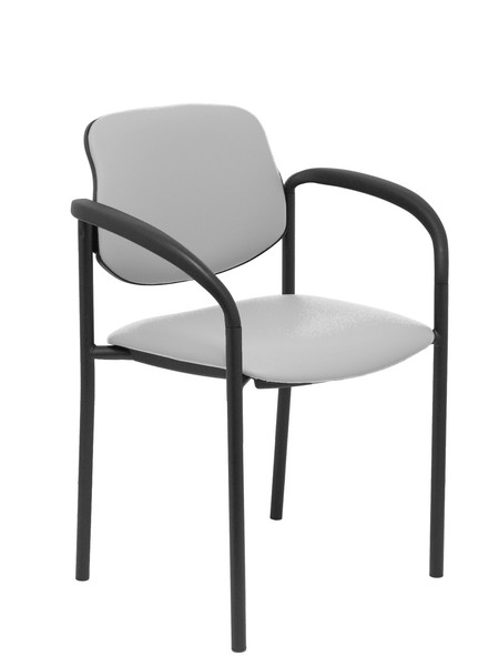Silla de Oficina Silla fija Styl similpiel gris chasis negro con brazos