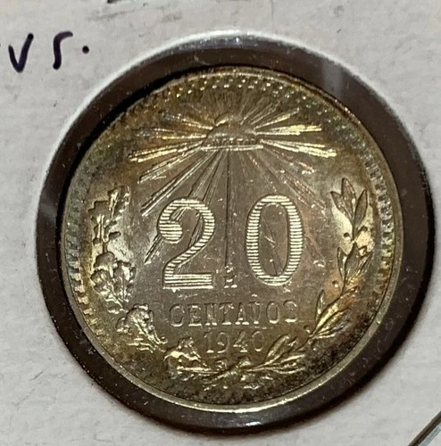 1940 Mexico 20 Centavos Silver — photo from another recent sale