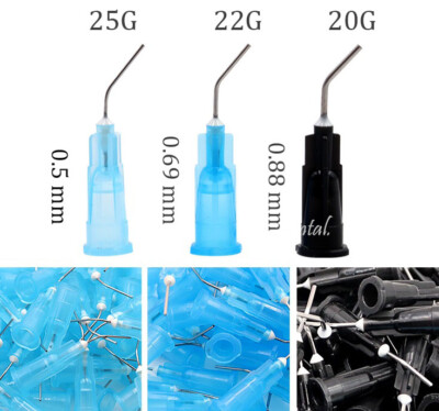 Irrigation Bent Needle Tips Dental Flow Etchant Resin Acid Delievery Syringe Tip