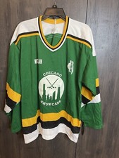 Vintage Chicago Illinois Showcase Hockey Jersey #21 Michigan Adult Large Green