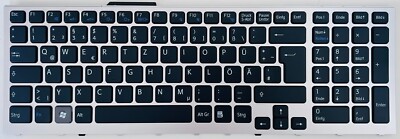 DE Tastatur SONY Vaio VPC-F11 VPC-F12 VPC-F13 PCG-81113M Serie Silber Rahmen