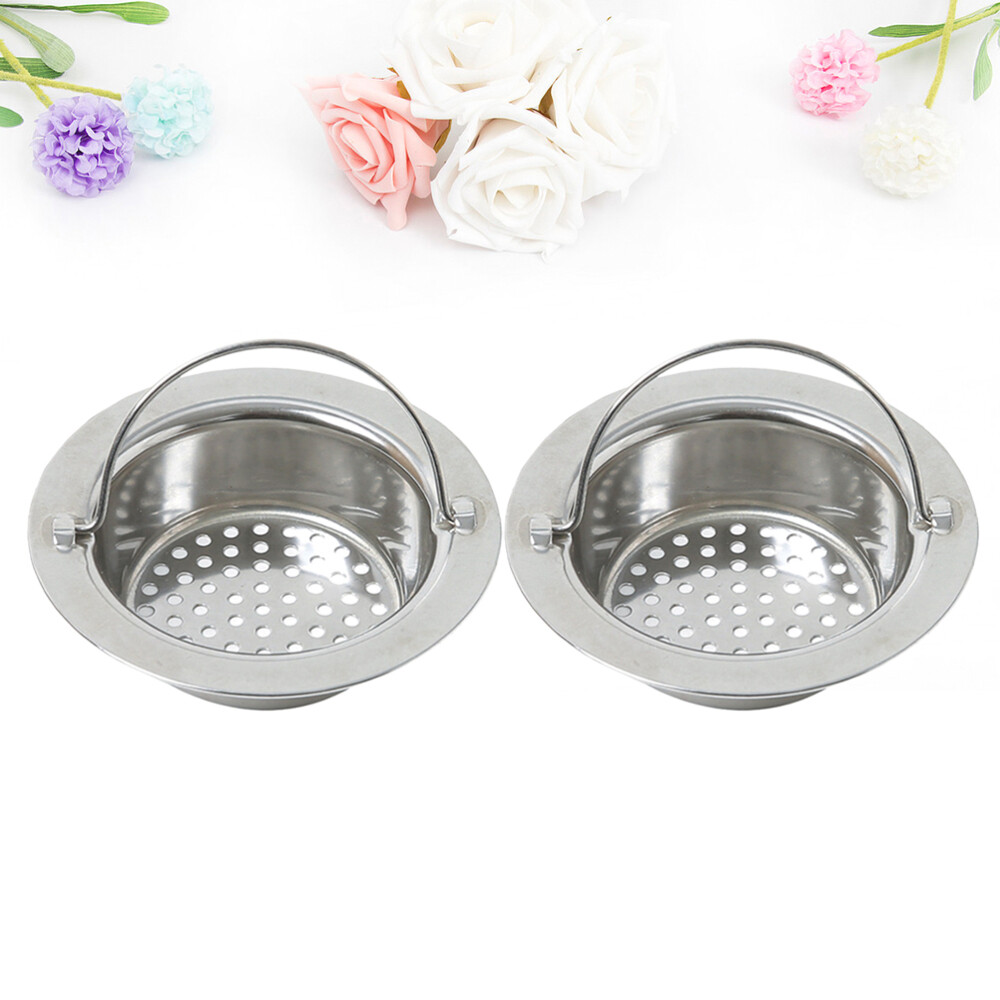 2 Pcs Hand-held Kitchen Sink Strainer Perforated Mesh Filter