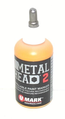Metal Head2 Paint Marker 2 Oz Yellow Metal Marking Auto Salvage Concrete Lumber