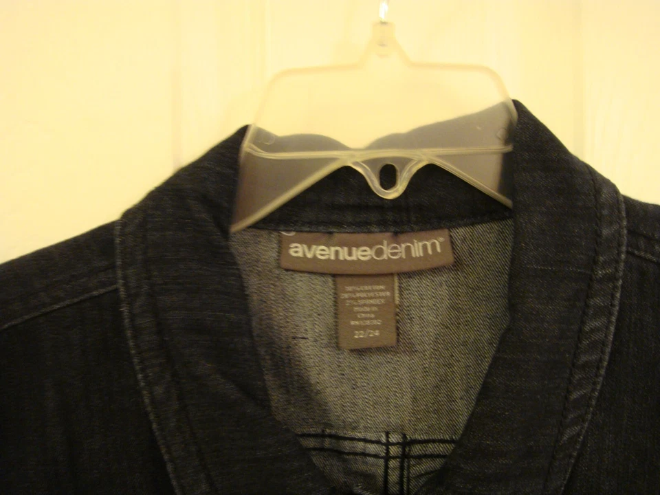 Mujer Avenue Denim Azul Marino Oscuro Chaleco Elástico Denim Chaleco Talla 22/24 Foto 3 de 4