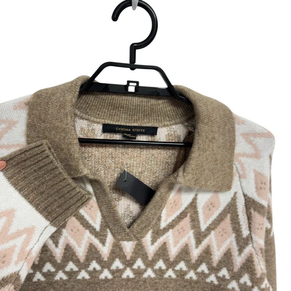 Cynthia Steffe Mujer Jersey Tejido Suéter Vestido Cuello en V Talla L Foto 3 de 4