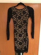 Women's Bodycon Lace Dress Size M Black Naked Back