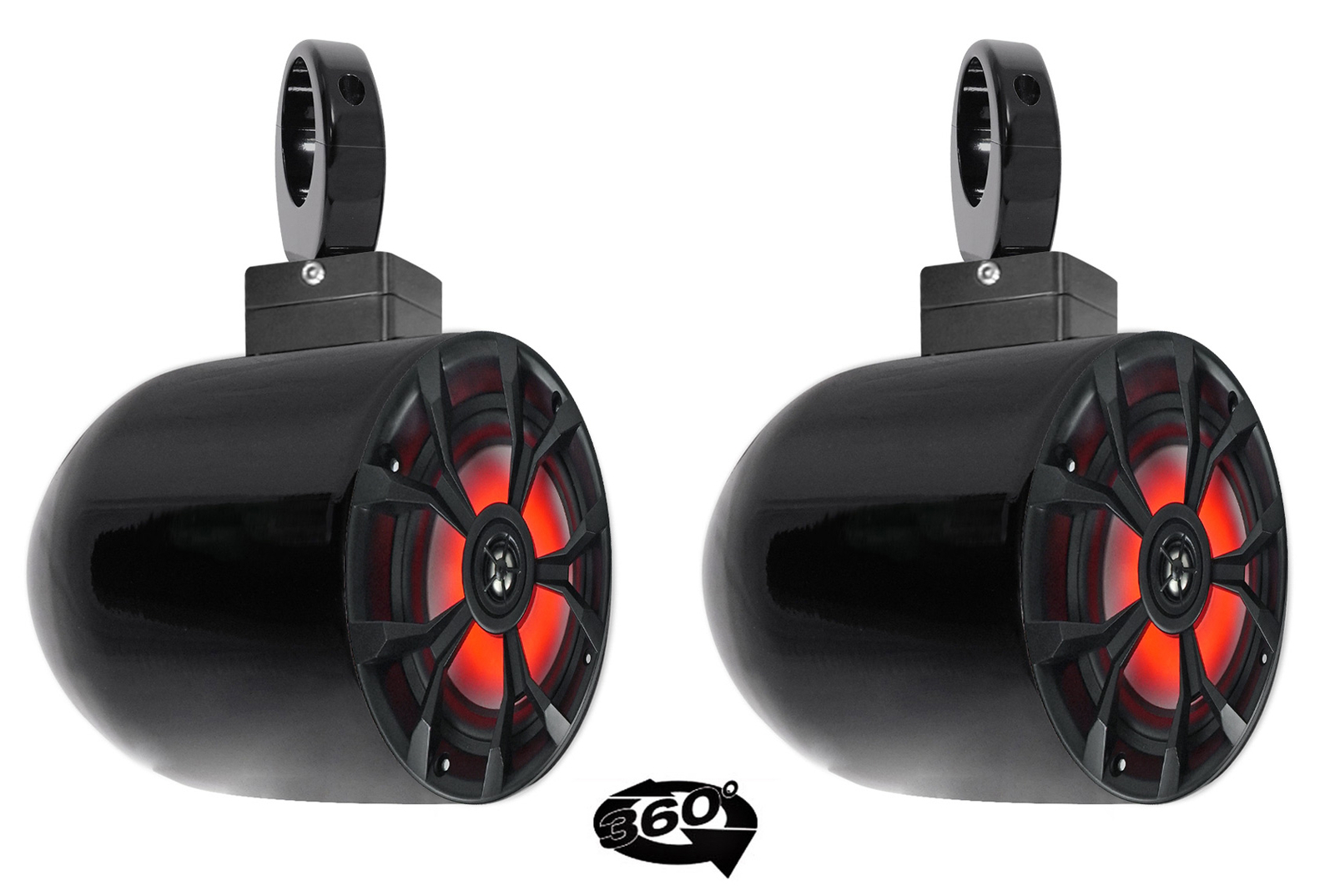 2 Колонки Rockville 700w 65 LED с поворотной на 360 башней из черного алюминия для вейкбординга мощностью 700 Вт