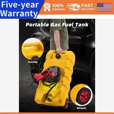 15 Gallon Fuel Caddy Portable Gas Tank with Fluid Transfer Siphon Pump 10-Foot