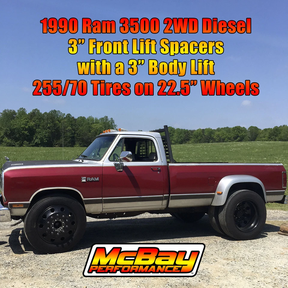 3" Front Coil Spring Spacer Leveling Lift Kit Pair D150 D250 D350 Ram 1500 2WD - Image 3 of 4