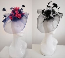 Bespoke Feather Hair Fascinator Hat Veil Headband Clip Wedding Ascot Races 
