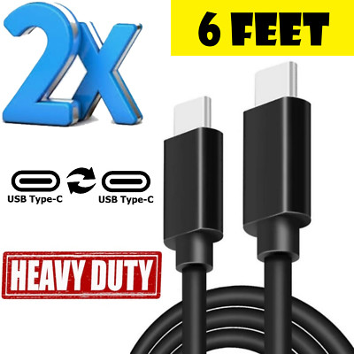 Paquete de 2 cables USB-C de 6 pies Cable de carga rápida tipo C Cargador rápido