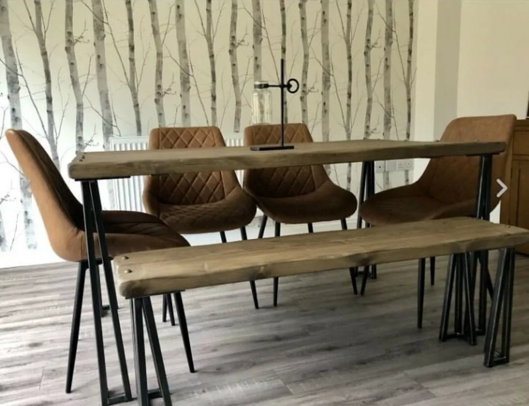 Dark wood 2024 dining bench