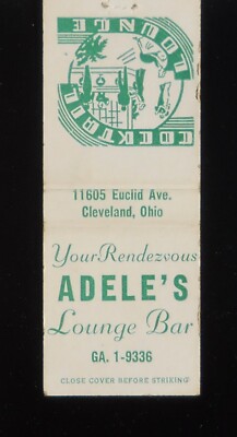1950s Adele's Lounge Bar Your Rendezvous 11605 Euclid Ave. Cleveland OH MB Ohio